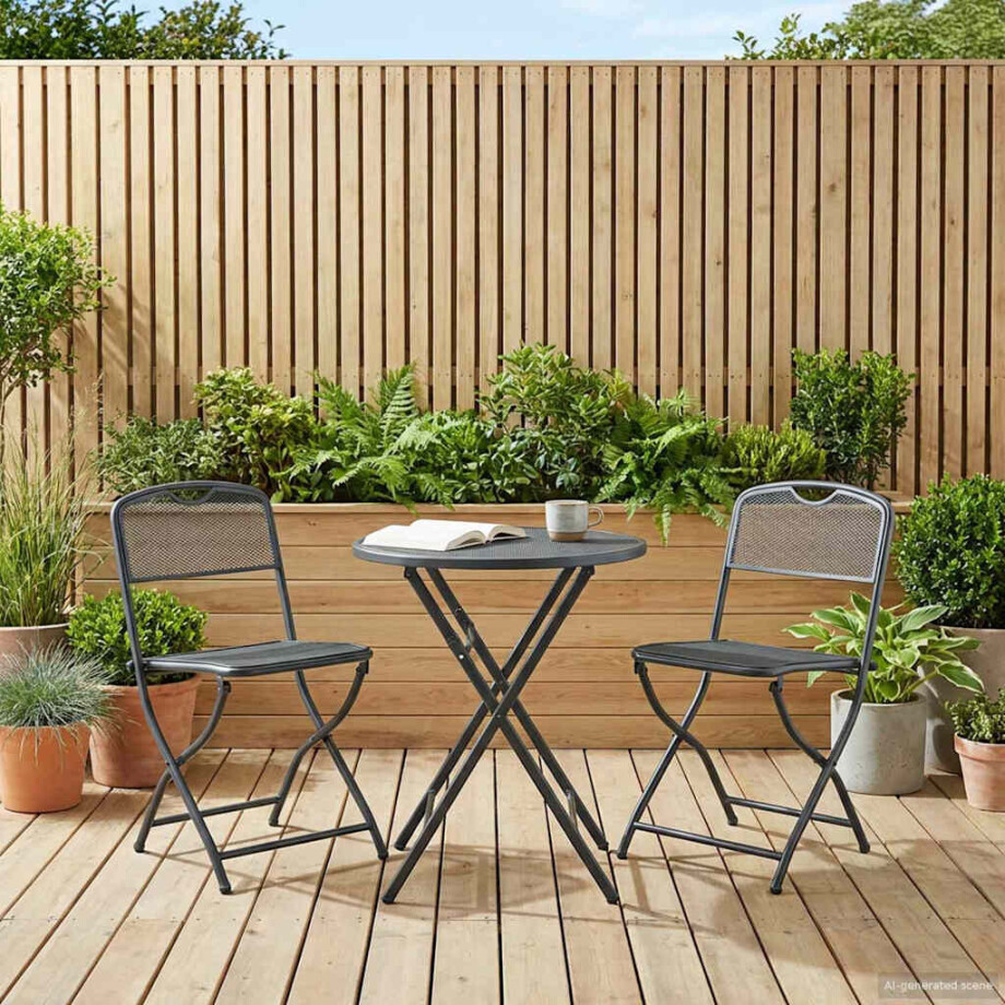 vidaXL Tuinstoelen 2 pcs Antraciet 52,5 x 46 x 82 cm IJzer afbeelding 1
