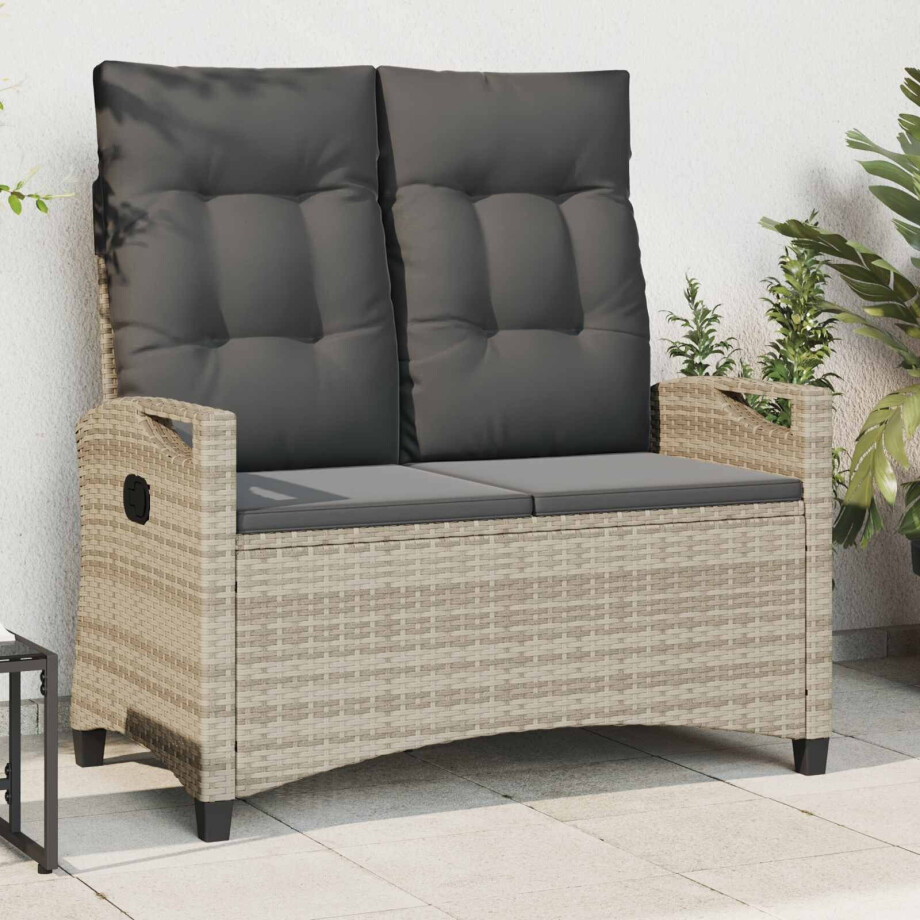 vidaXL Tuinbank met kussen 105 x 60 x 112 cm staal vidaXL Tuinbank met kussen 105 x 60 x 112 cm staal afbeelding