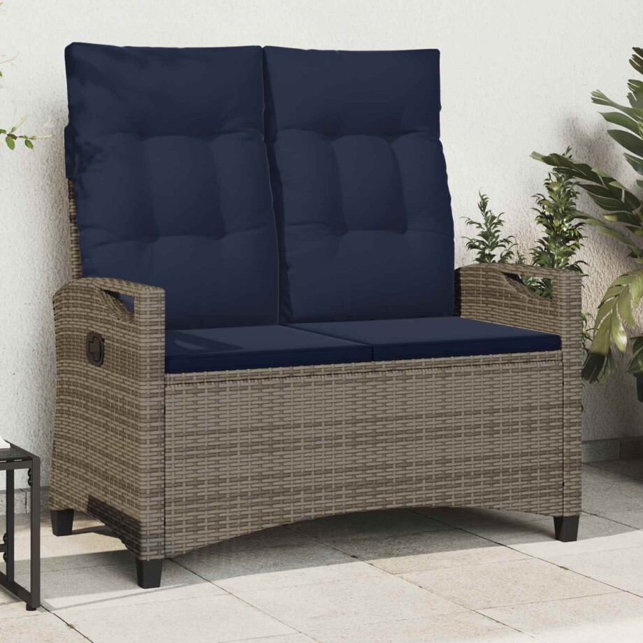 vidaXL Tuinbank met kussen 105 x 60 x 112 cm staal vidaXL Tuinbank met kussen 105 x 60 x 112 cm staal afbeelding