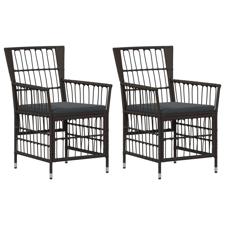 vidaXL Tuinstoelen 2 st Zwart PE rattan, Staal en Polyester Stof vidaXL Tuinstoelen 2 st Zwart PE rattan, Staal en Polyester Stof afbeelding 1