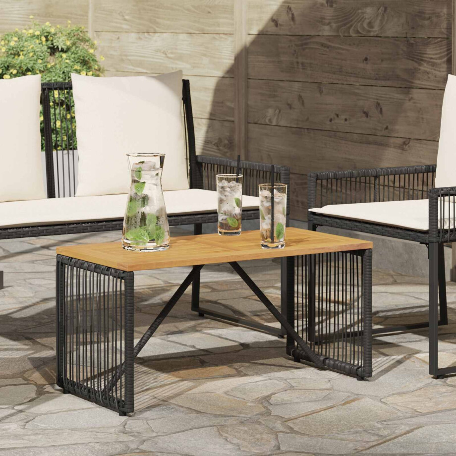 vidaXL Buiten Tafel Zwart en Bruin 80 x 40 x 40 cm poly rattan vidaXL Buiten Tafel Zwart en Bruin 80 x 40 x 40 cm poly rattan afbeelding 1