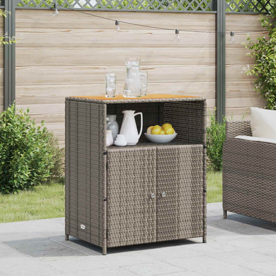 vidaXL Kast met plank Grijs 70 x 50 x 87 cm Polyester en Roly Ratten afbeelding 1