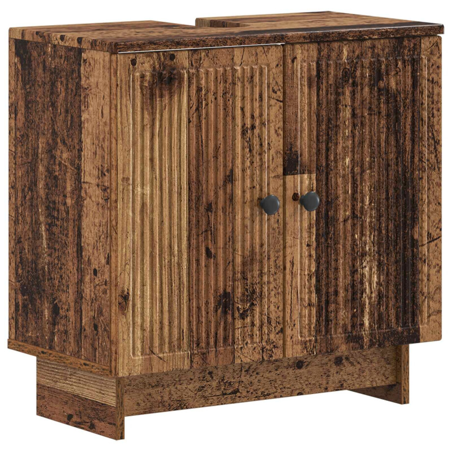 vidaXL Badkamer wastafelkast EDE Oud hout 59,5 x 31,5 x 59 cm vidaXL Badkamer wastafelkast EDE Oud hout 59,5 x 31,5 x 59 cm afbeelding 1