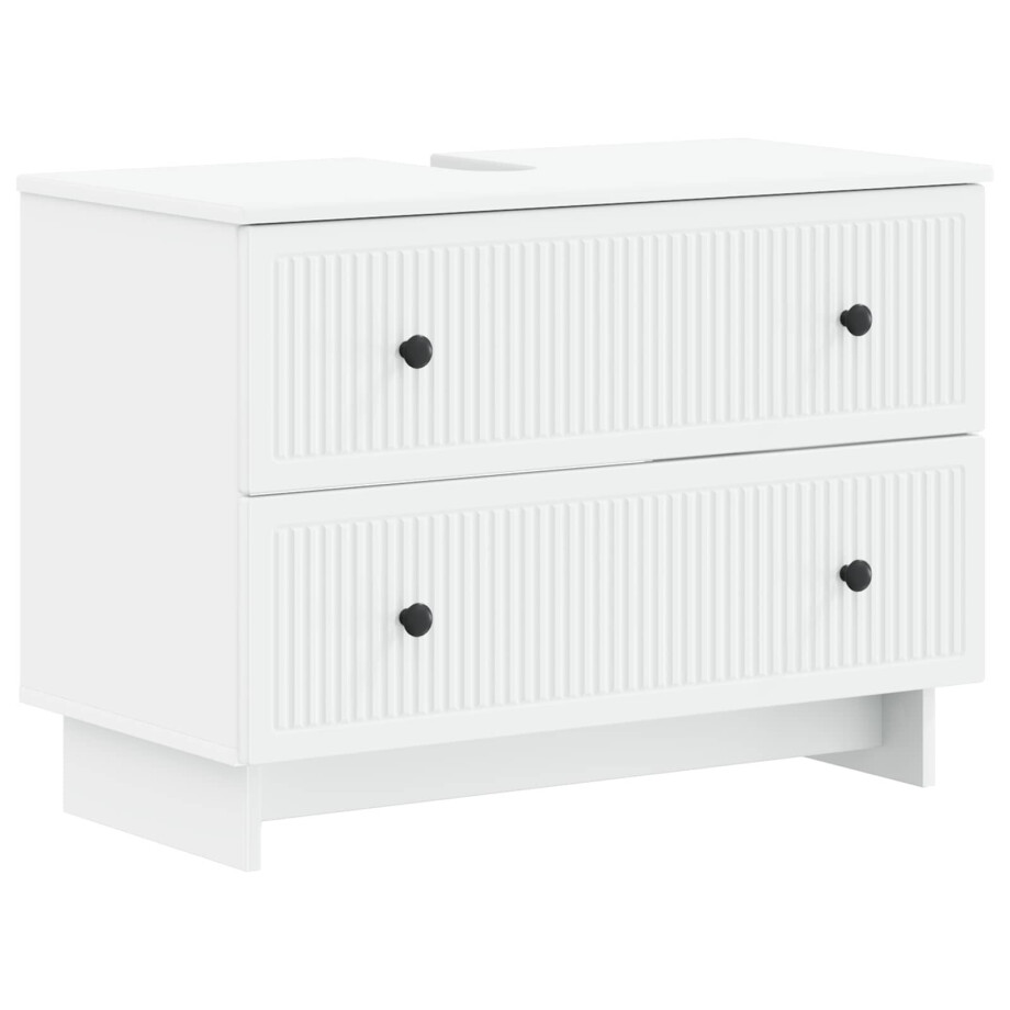vidaXL Badkamer wastafelkast EDE Wit 82 x 41 x 59 cm Bewerkt hout afbeelding 1
