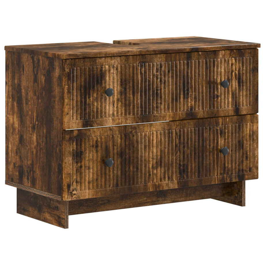vidaXL Badkamer wastafelkast EDE Gerookt eiken 82 x 41 x 59 cm vidaXL Badkamer wastafelkast EDE Gerookt eiken 82 x 41 x 59 cm afbeelding 1