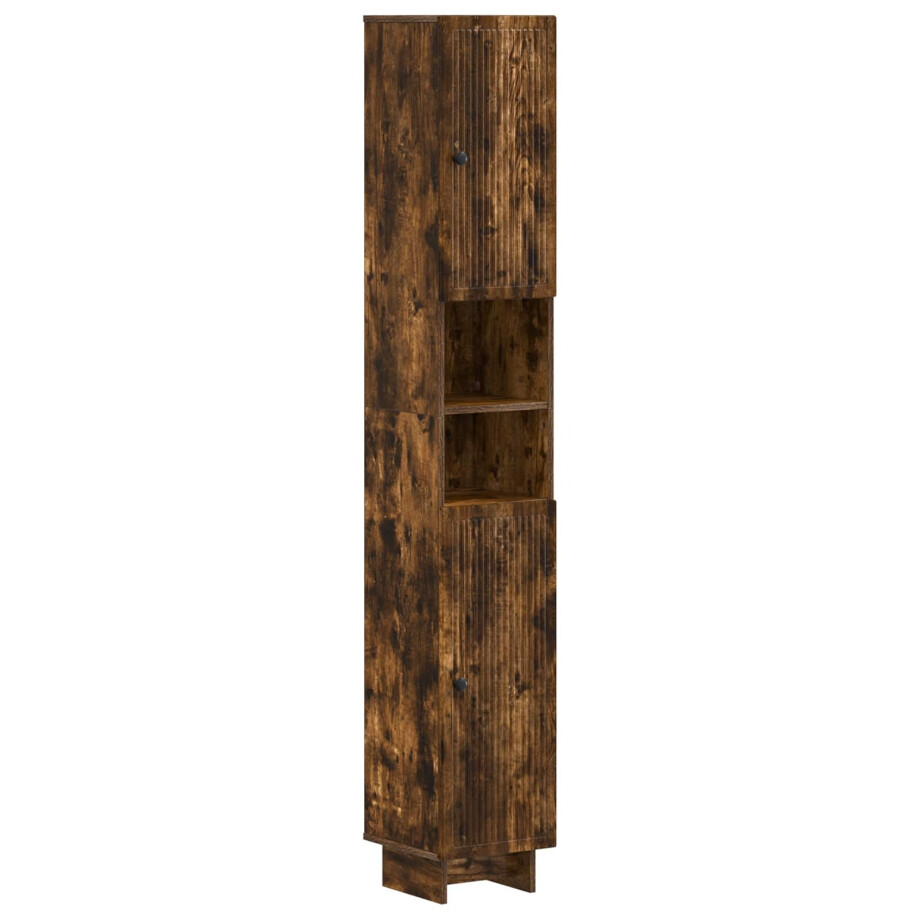 vidaXL Badkamerkast met Open Plank EDE Gerookt eiken 30 x 31 x 190 cm afbeelding 1