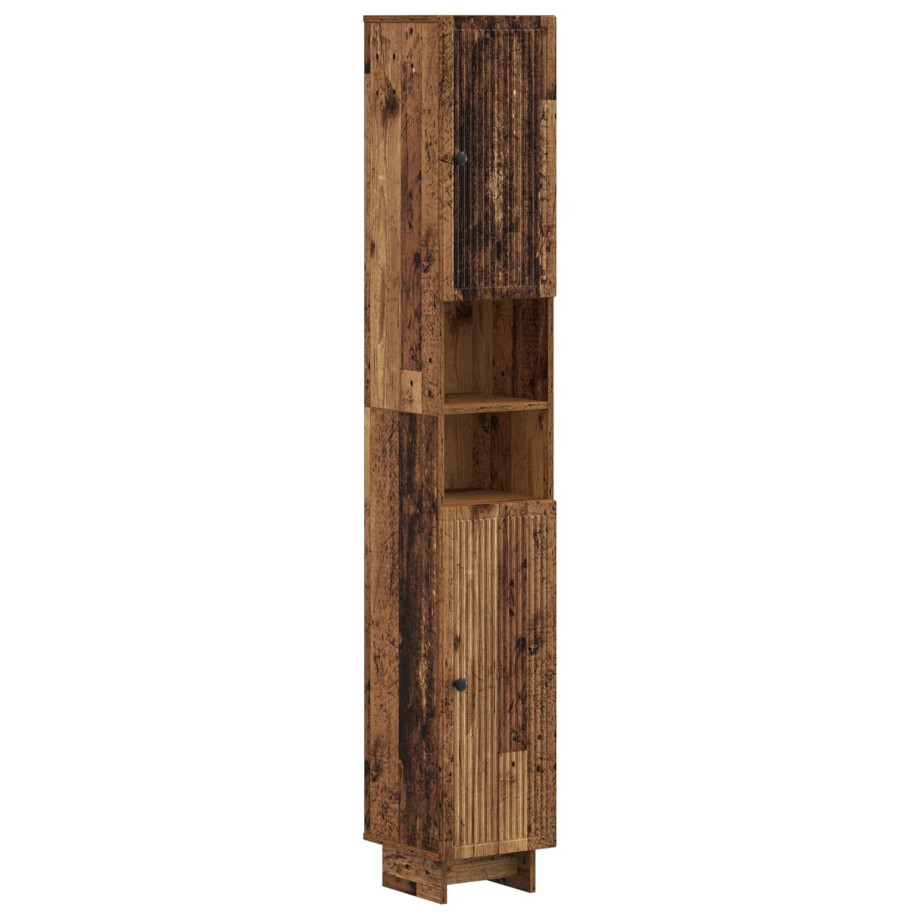vidaXL Badkamerkast met Open Plank EDE Oud hout 30 x 31 x 190 cm vidaXL Badkamerkast met Open Plank EDE Oud hout 30 x 31 x 190 cm afbeelding 1