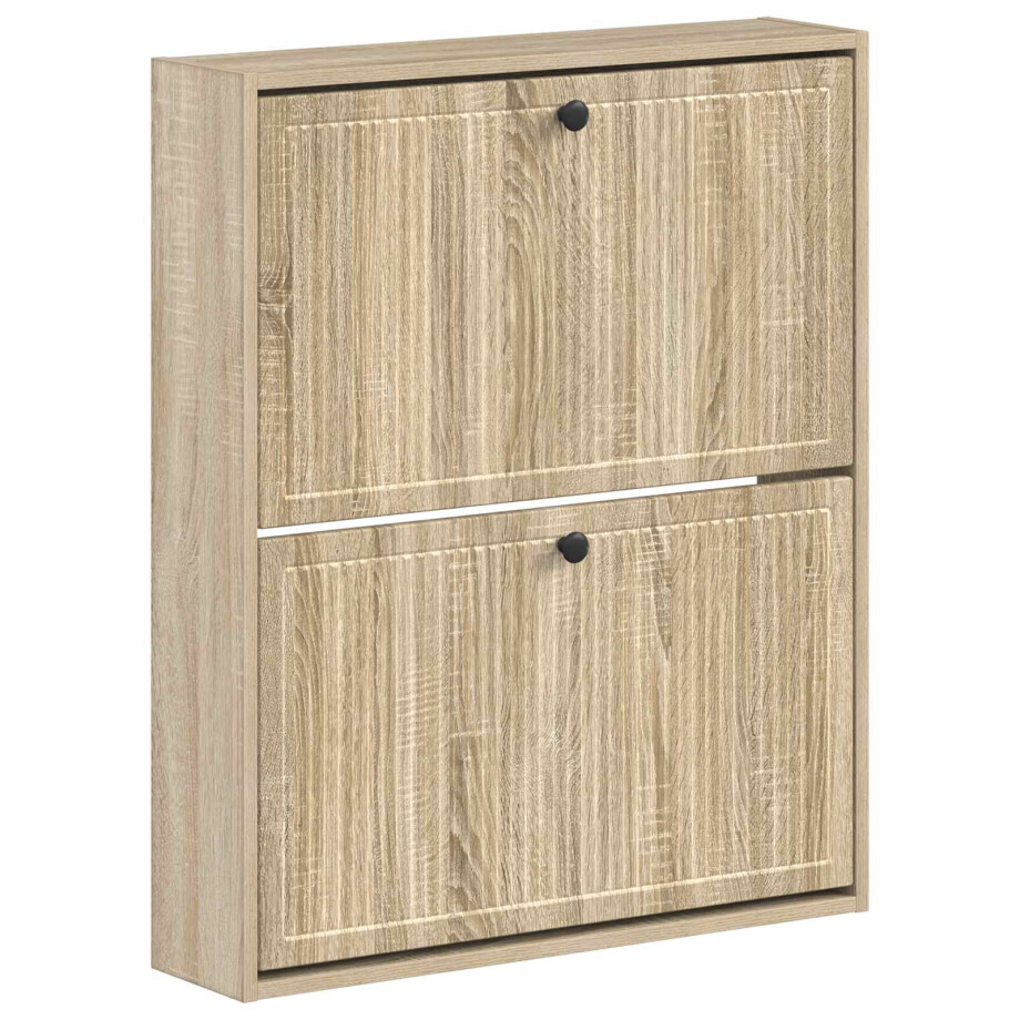 vidaXL Wandgemonteerde Schoenkast EDE 71 x 17 x 86 cm Bewerkt hout afbeelding 1