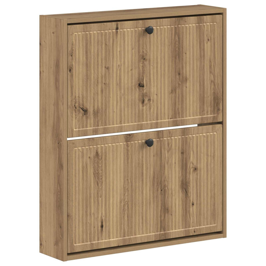 vidaXL Wandgemonteerde Schoenkast EDE 71 x 17 x 86 cm Bewerkt hout afbeelding 1