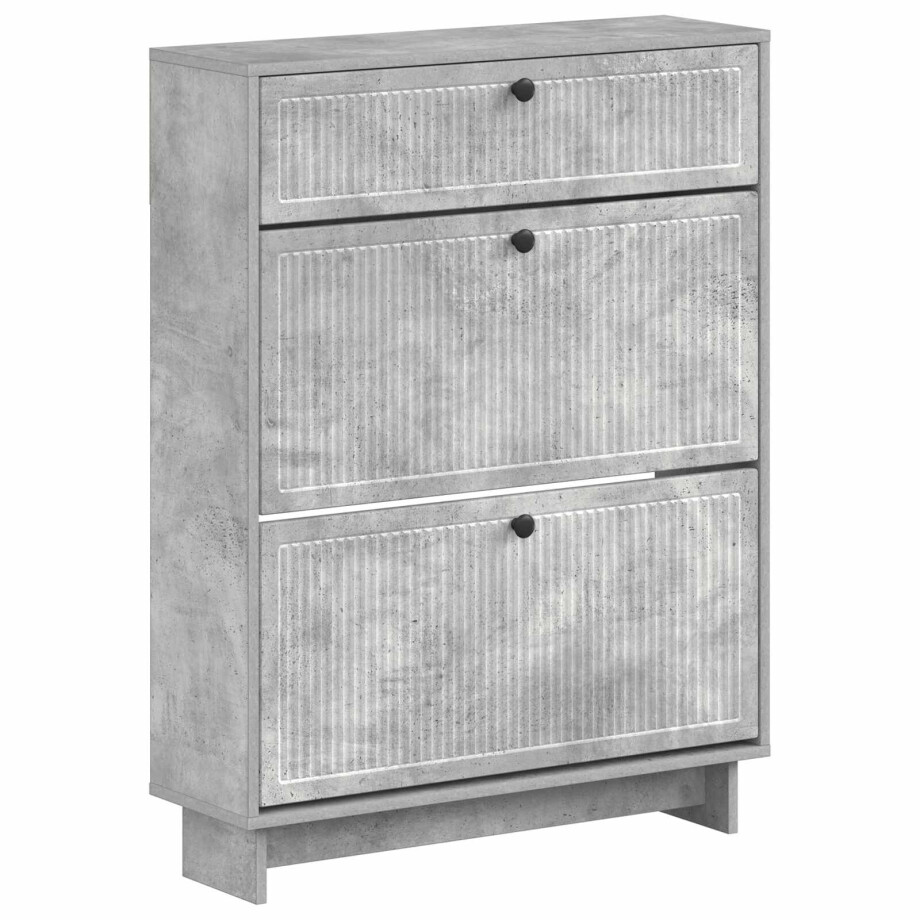 vidaXL Schoenenkast EDE 78 x 24 x 103 cm Bewerkt hout Betongrijs afbeelding 1