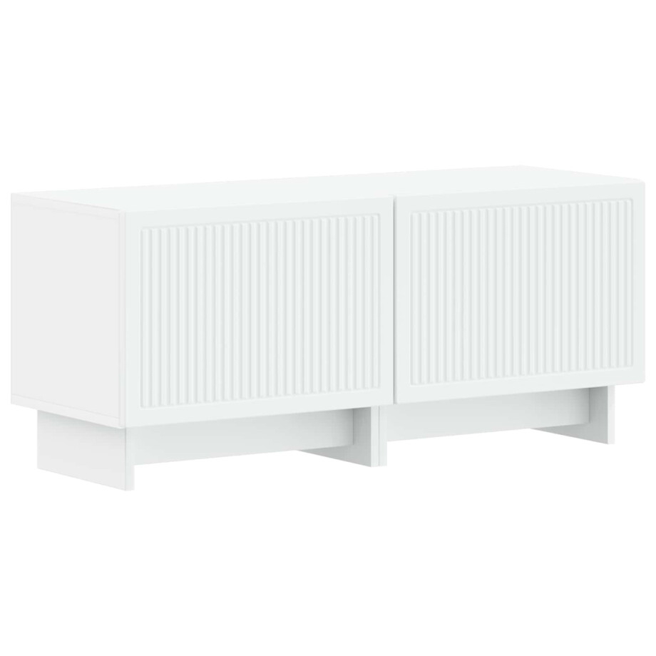 vidaXL Tv-meubel Wit Bewerkt hout vidaXL Tv-meubel Wit Bewerkt hout afbeelding 1