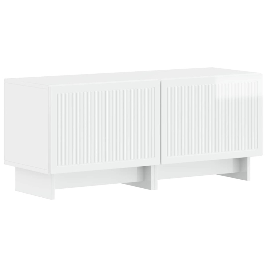 vidaXL Tv-meubel Hoogglans Wit Bewerkt hout vidaXL Tv-meubel Hoogglans Wit Bewerkt hout afbeelding 1
