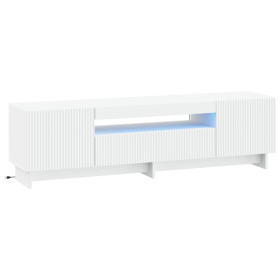 vidaXL LED tv-meubel Wit Bewerkt hout vidaXL LED tv-meubel Wit Bewerkt hout afbeelding 1