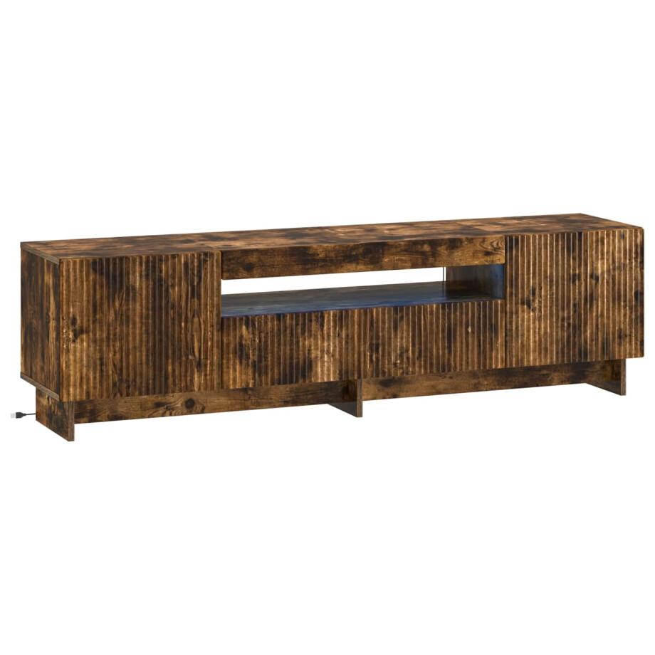 vidaXL LED tv-meubel Gerookt eiken Bewerkt hout afbeelding 1