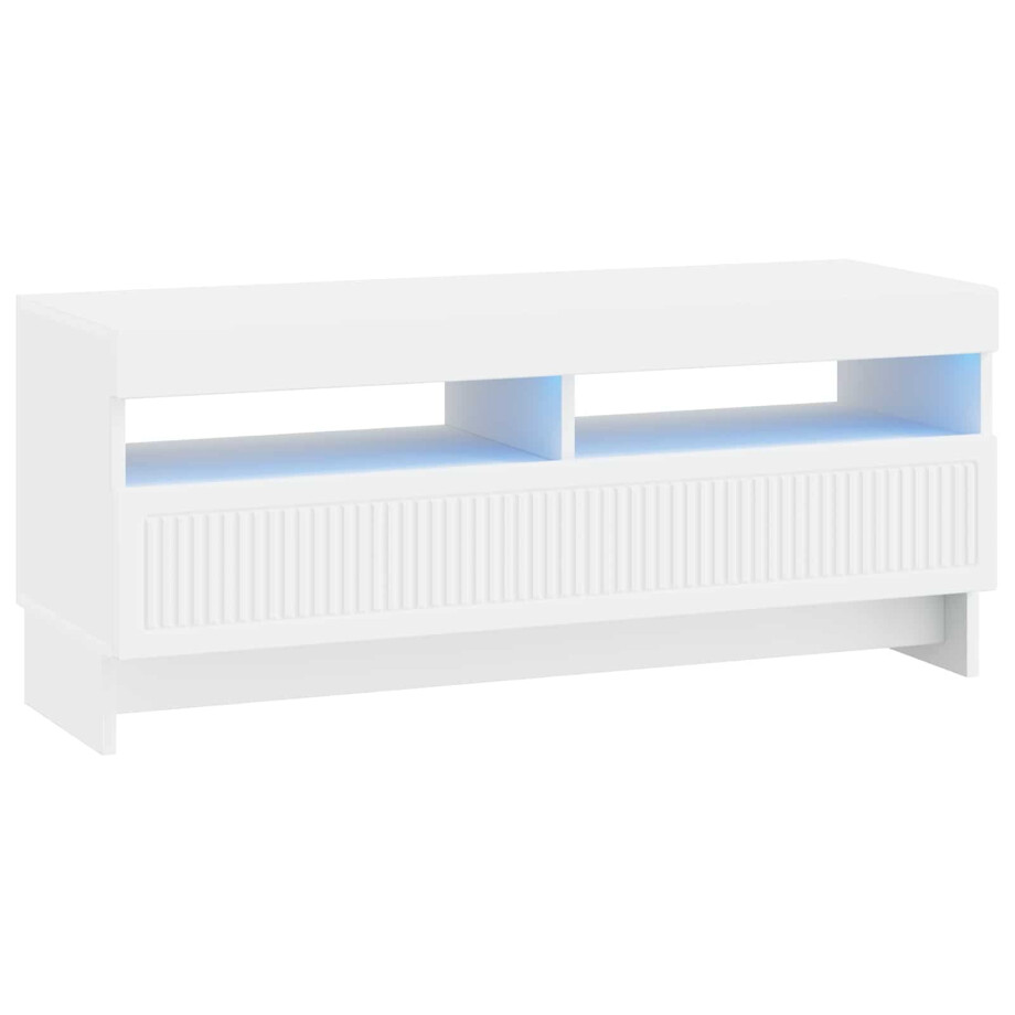 vidaXL LED tv-meubel Wit Bewerkt hout vidaXL LED tv-meubel Wit Bewerkt hout afbeelding 1