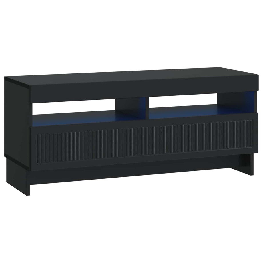 vidaXL LED tv-meubel Zwart Bewerkt hout afbeelding 1