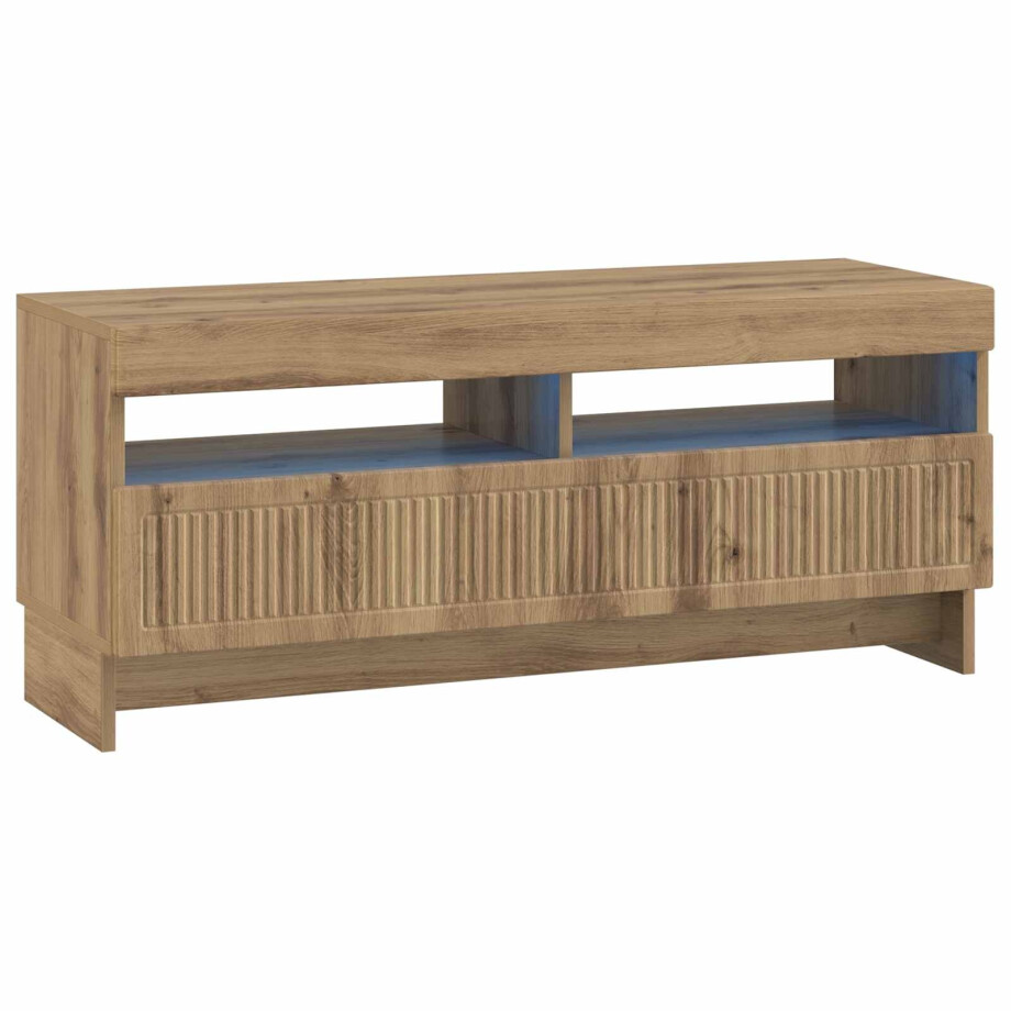 vidaXL LED tv-meubel Artisanaal eiken Bewerkt hout vidaXL LED tv-meubel Artisanaal eiken Bewerkt hout afbeelding 1
