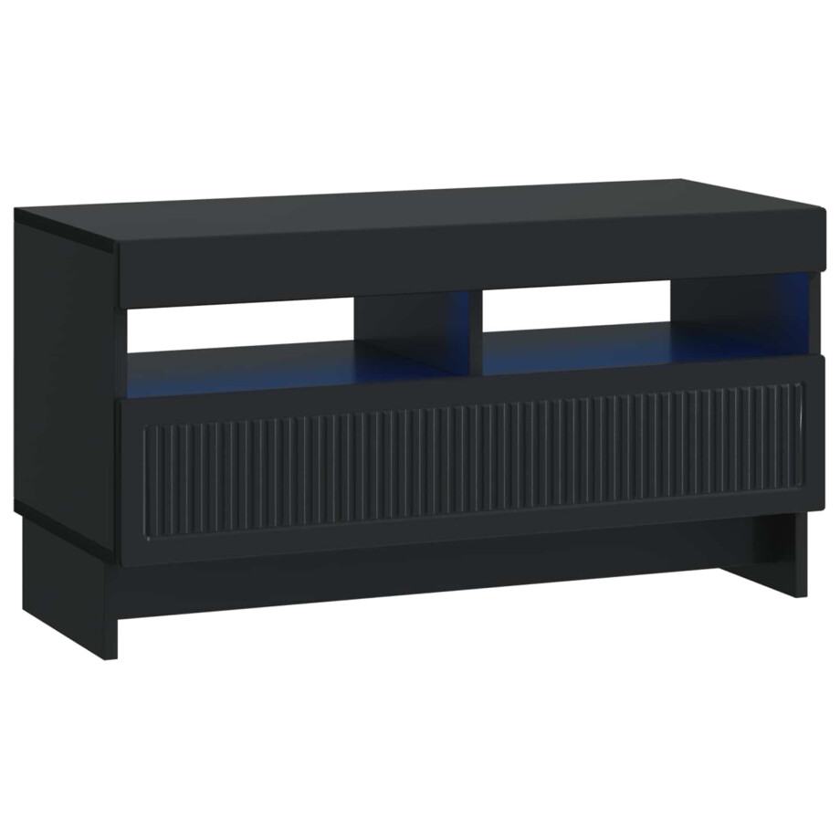 vidaXL LED tv-meubel Zwart Bewerkt hout afbeelding 1