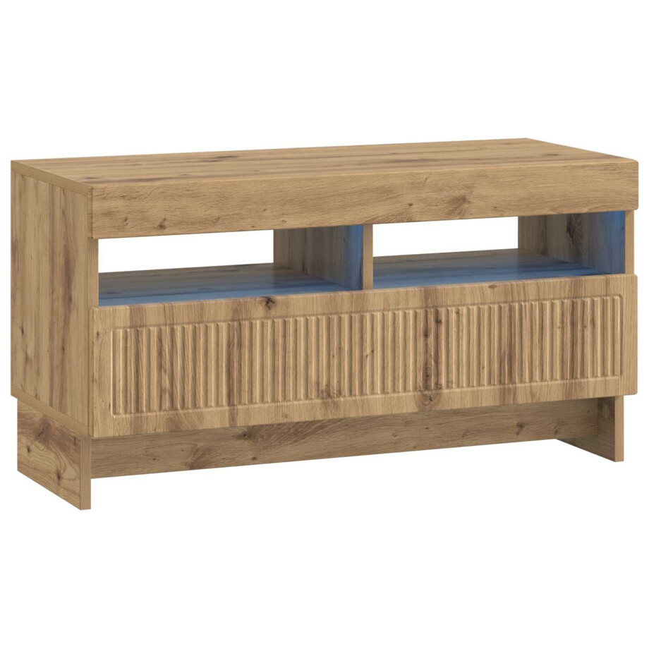 vidaXL LED tv-meubel Artisanaal eiken Bewerkt hout vidaXL LED tv-meubel Artisanaal eiken Bewerkt hout afbeelding 1