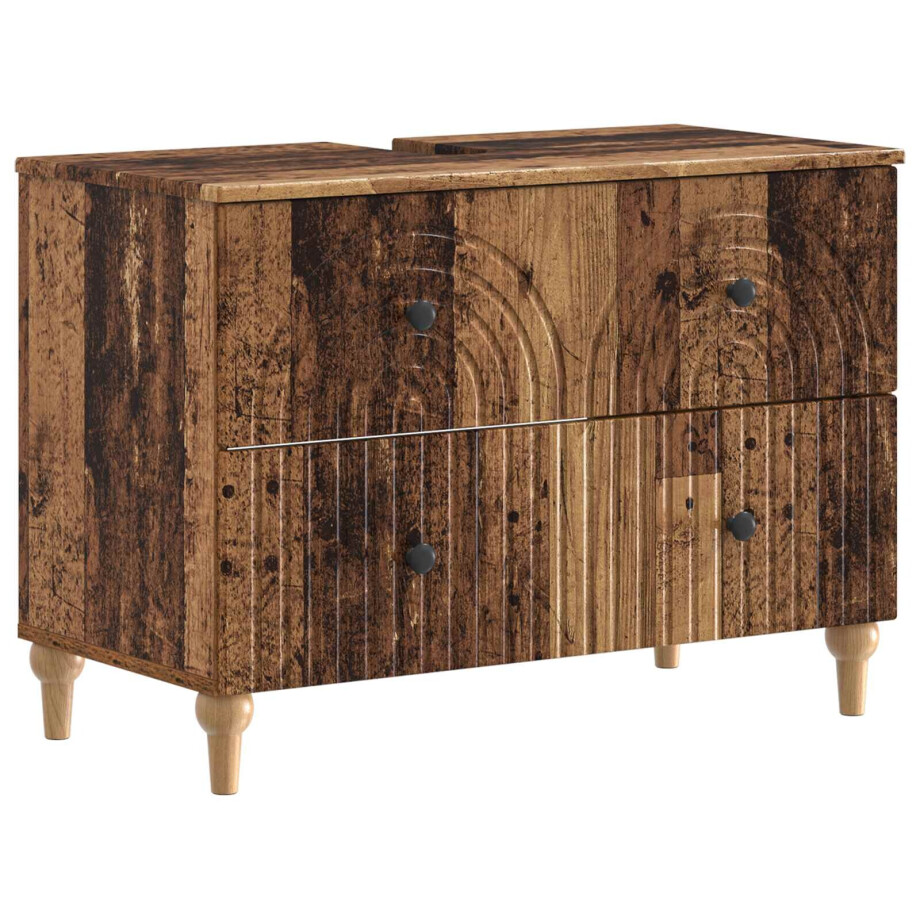 vidaXL Badkamer wastafelkast ALKMAAR Oud hout 82 x 41 x 59 cm vidaXL Badkamer wastafelkast ALKMAAR Oud hout 82 x 41 x 59 cm afbeelding 1