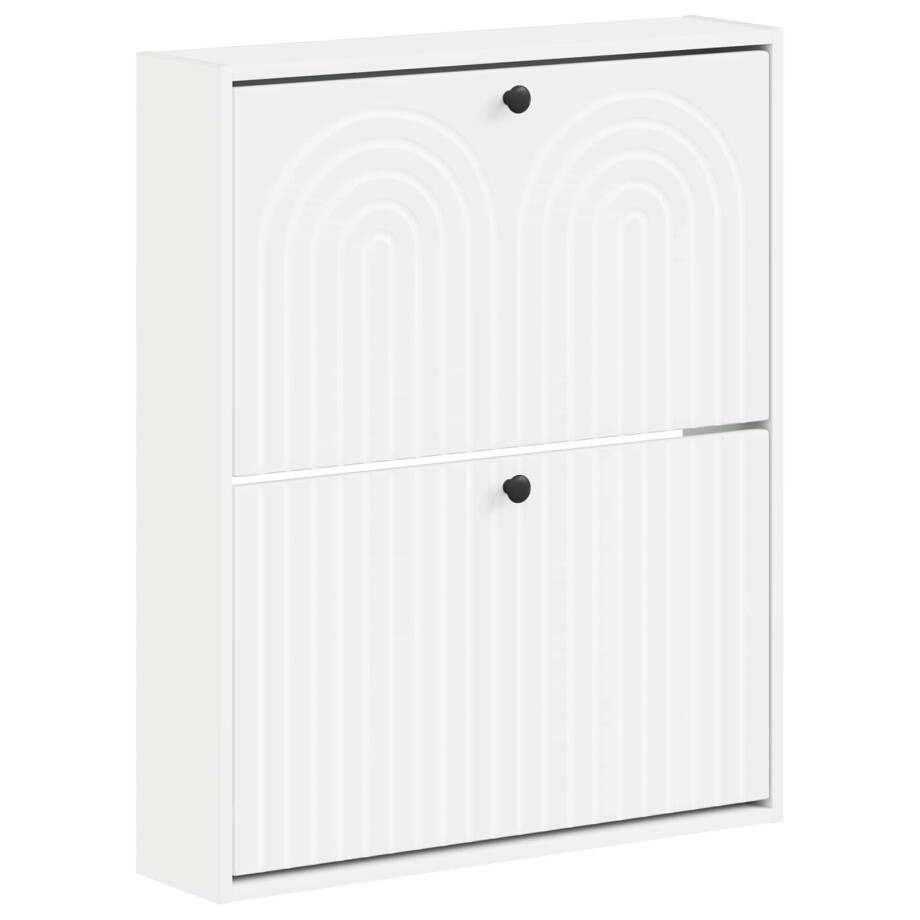 vidaXL Wandgemonteerde Schoenkast ALKMAAR 71 x 17 x 86 cm Bewerkt hout afbeelding 1