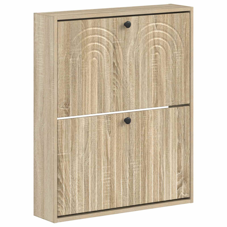 vidaXL Wandgemonteerde Schoenkast ALKMAAR 71 x 17 x 86 cm Bewerkt hout afbeelding 1