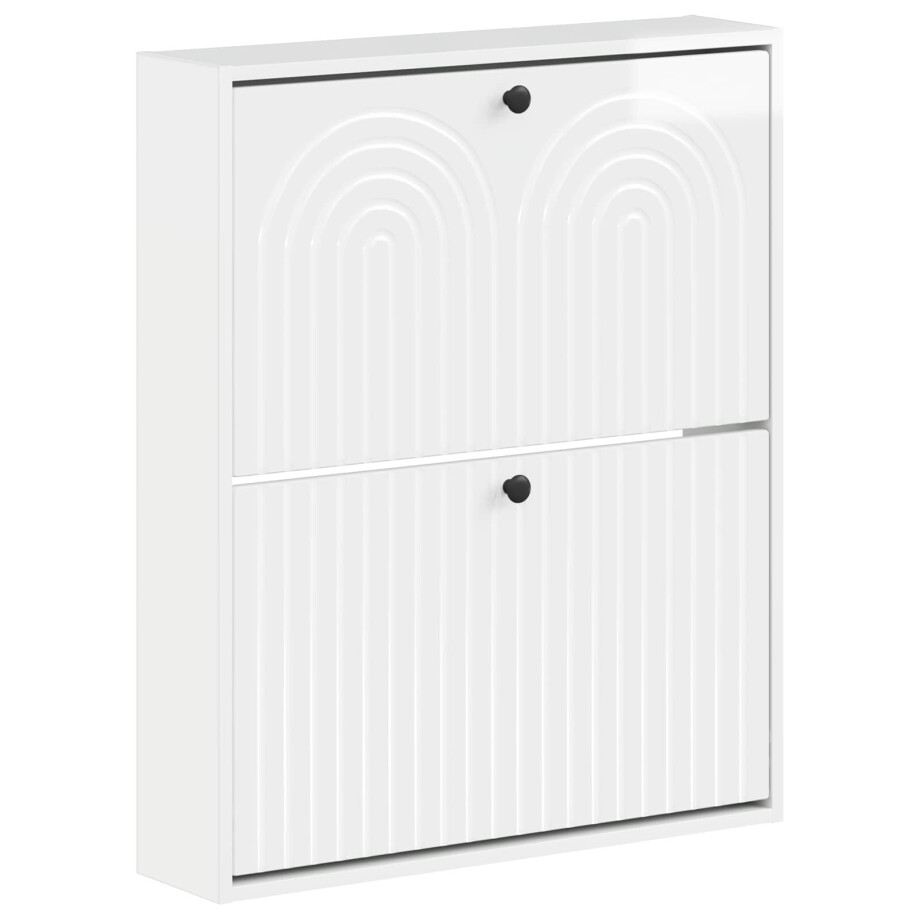 vidaXL Wandgemonteerde Schoenkast ALKMAAR 71 x 17 x 86 cm Bewerkt hout afbeelding 1