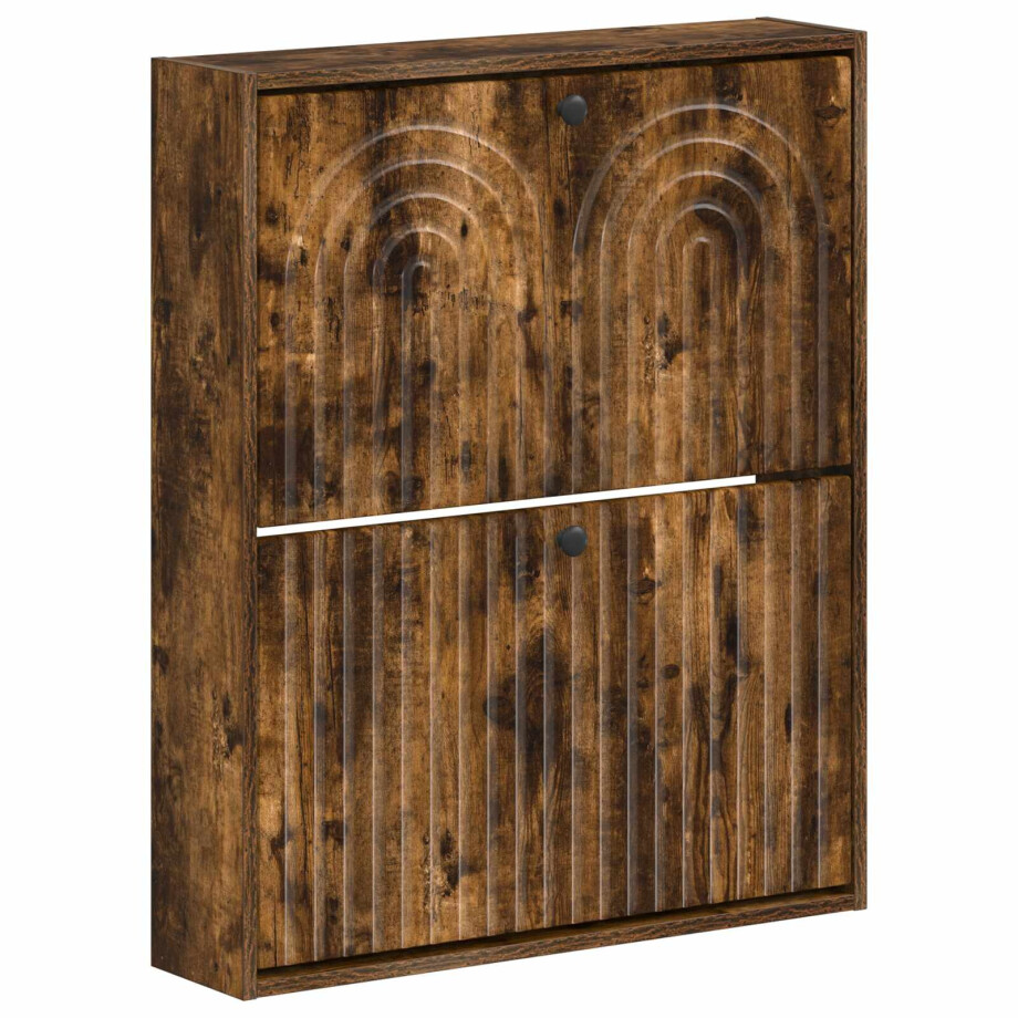 vidaXL Wandgemonteerde Schoenkast ALKMAAR 71 x 17 x 86 cm Bewerkt hout afbeelding 1