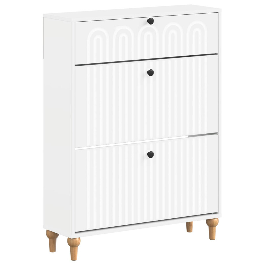 vidaXL Schoenenkast ALKMAAR 78 x 24 x 103 cm Bewerkt hout Wit afbeelding 1