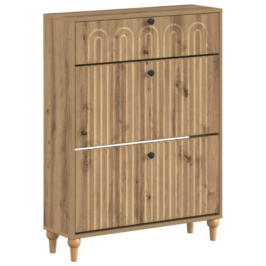 vidaXL Schoenenkast ALKMAAR 78 x 24 x 103 cm Bewerkt hout afbeelding 1
