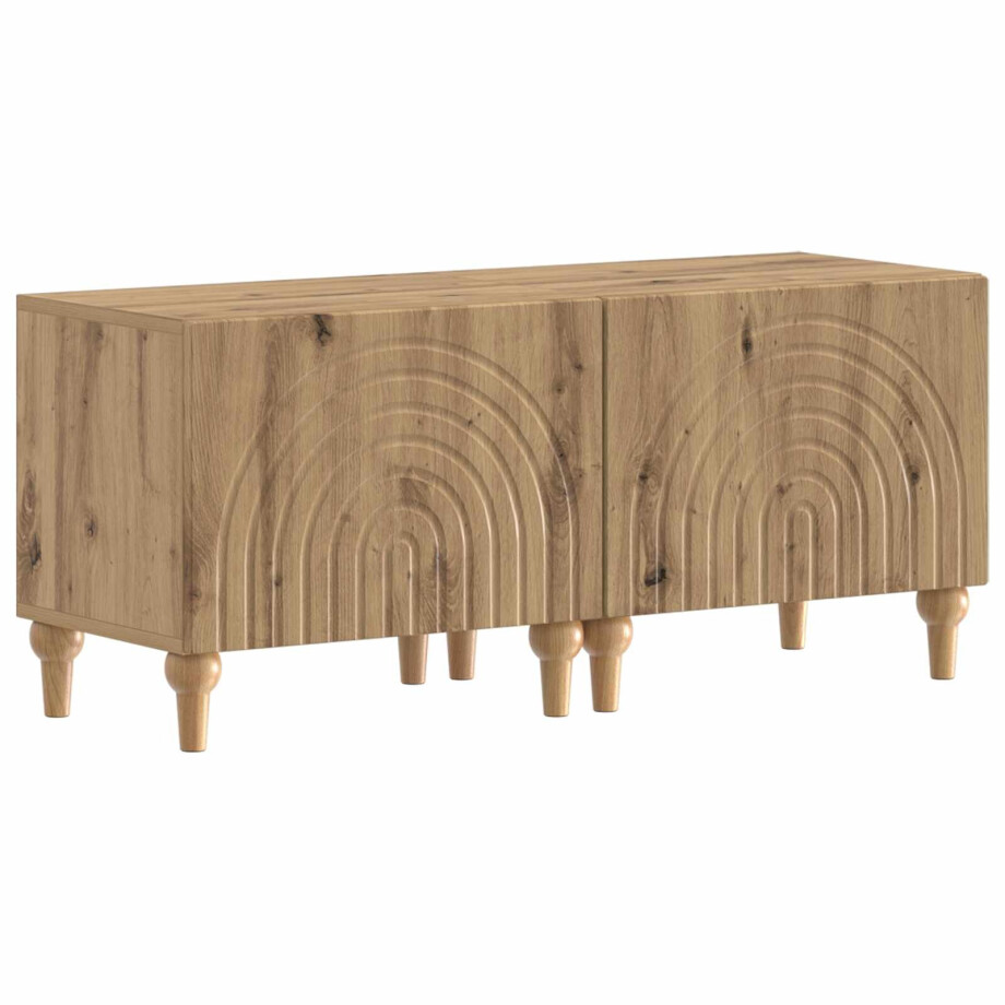 vidaXL Tv-meubel Artisanaal eiken Bewerkt hout vidaXL Tv-meubel Artisanaal eiken Bewerkt hout afbeelding 1