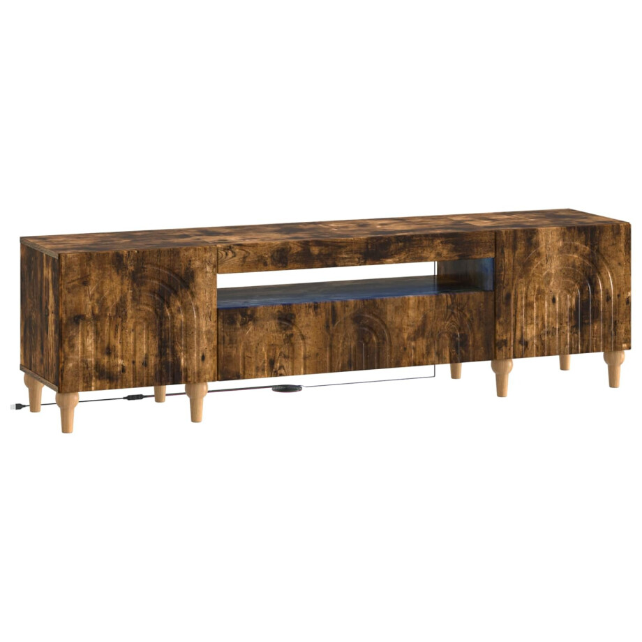 vidaXL LED tv-meubel Gerookt eiken Bewerkt hout afbeelding 1