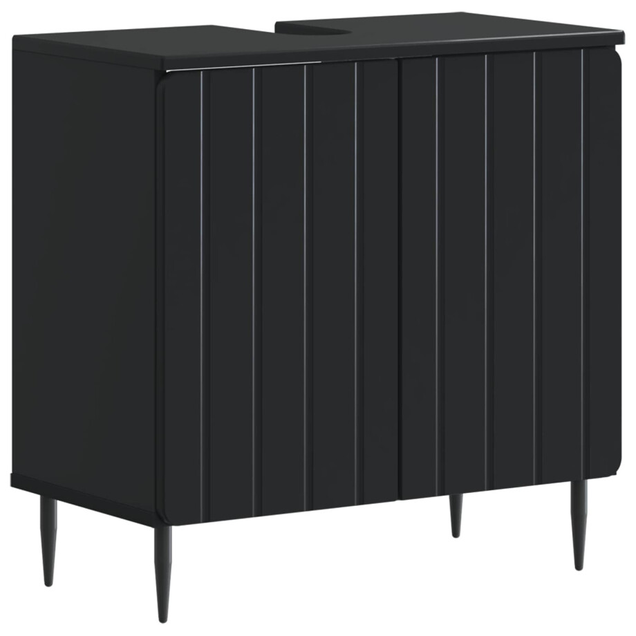 vidaXL Badkamer wastafelkast ZWOLLE Zwart 59,5 x 31,5 x 59 cm vidaXL Badkamer wastafelkast ZWOLLE Zwart 59,5 x 31,5 x 59 cm afbeelding 1