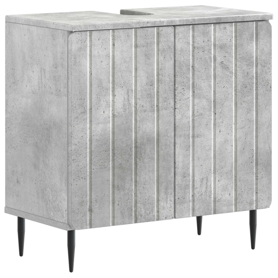 vidaXL Badkamer wastafelkast ZWOLLE Betongrijs 59,5 x 31,5 x 59 cm vidaXL Badkamer wastafelkast ZWOLLE Betongrijs 59,5 x 31,5 x 59 cm afbeelding 1