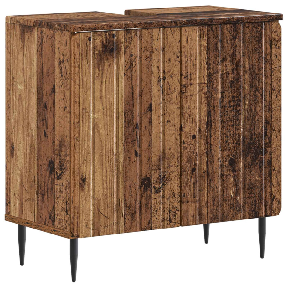 vidaXL Badkamer wastafelkast ZWOLLE Oud hout 59,5 x 31,5 x 59 cm vidaXL Badkamer wastafelkast ZWOLLE Oud hout 59,5 x 31,5 x 59 cm afbeelding 1