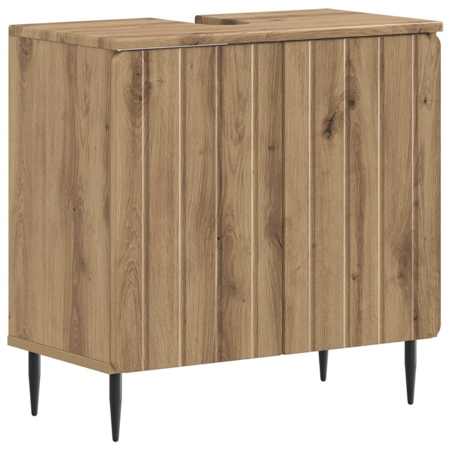 vidaXL Badkamer wastafelkast ZWOLLE Artisanaal eiken vidaXL Badkamer wastafelkast ZWOLLE Artisanaal eiken afbeelding 1