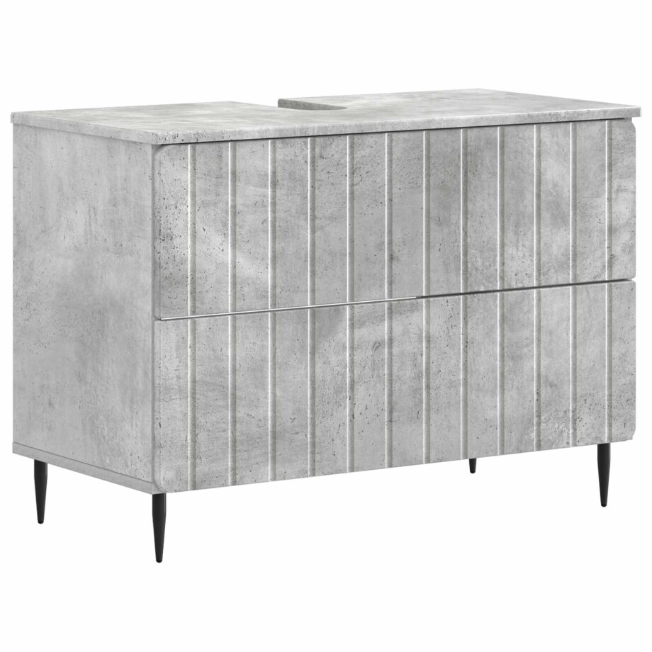 vidaXL Badkamer wastafelkast ZWOLLE Betongrijs 82 x 41 x 58,5 cm vidaXL Badkamer wastafelkast ZWOLLE Betongrijs 82 x 41 x 58,5 cm afbeelding 1