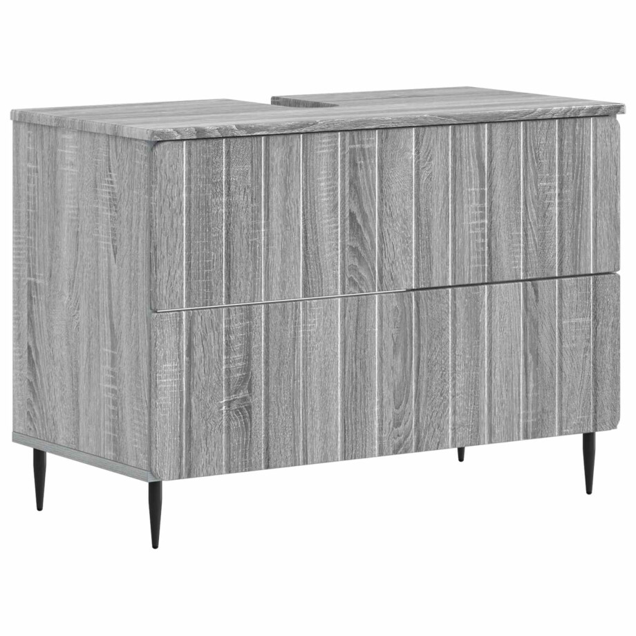 vidaXL Badkamer wastafelkast ZWOLLE Grijs Sonoma 82 x 41 x 58,5 cm vidaXL Badkamer wastafelkast ZWOLLE Grijs Sonoma 82 x 41 x 58,5 cm afbeelding 1