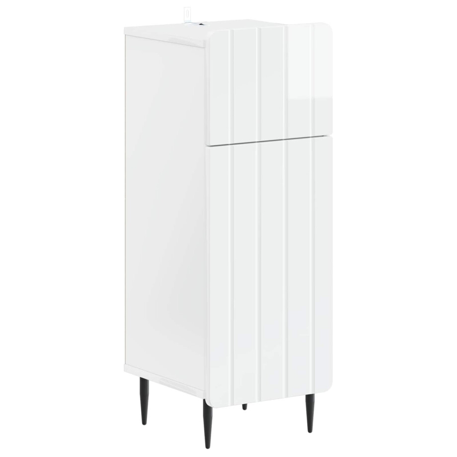 vidaXL Badkamer Opbergkast ZWOLLE Hoogglans Wit 30 x 31 x 79,5 cm afbeelding 1