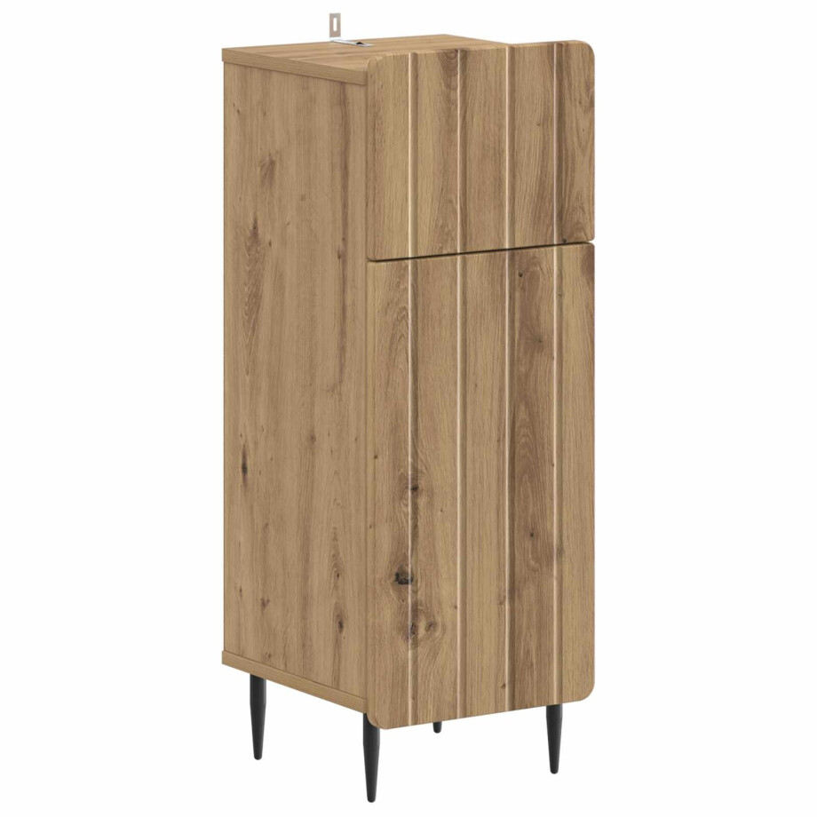 vidaXL Badkamer Opbergkast ZWOLLE Artisanaal eiken 30 x 31 x 79,5 cm afbeelding 1