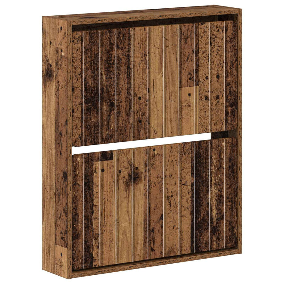 vidaXL Wandgemonteerde Schoenkast ZWOLLE 71 x 17 x 86 cm Bewerkt hout afbeelding 1
