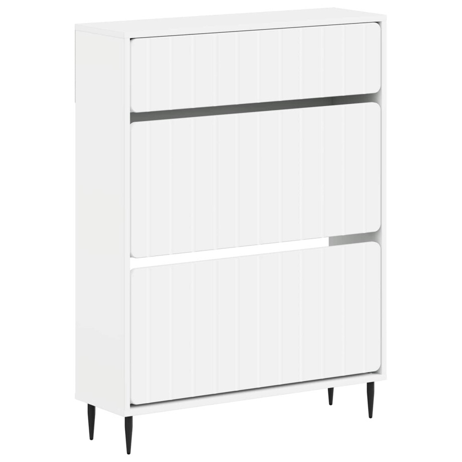 vidaXL Schoenenkast ZWOLLE 78 x 24 x 103 cm Bewerkt hout Wit afbeelding 1
