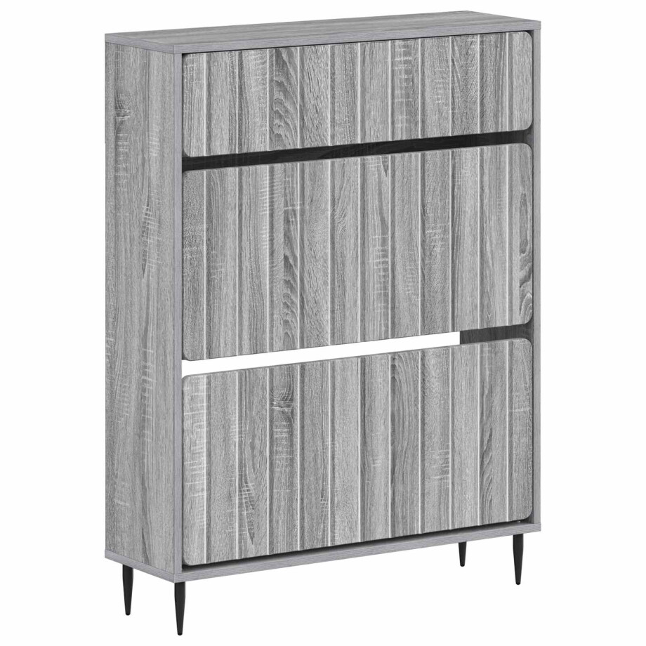 vidaXL Schoenenkast ZWOLLE 78 x 24 x 103 cm Bewerkt hout Grijs Sonoma afbeelding 1