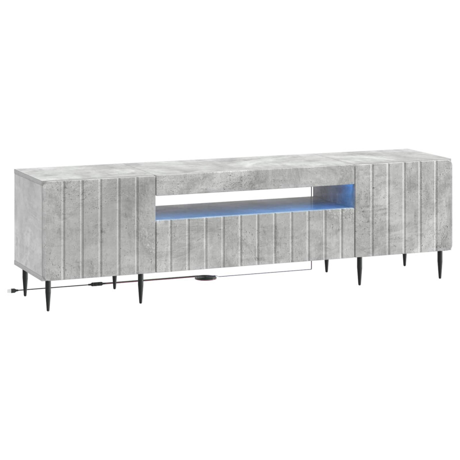 vidaXL LED tv-meubel Betongrijs Bewerkt hout vidaXL LED tv-meubel Betongrijs Bewerkt hout afbeelding 1