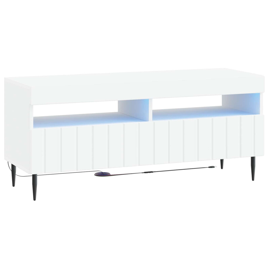 vidaXL LED tv-meubel Wit Bewerkt hout vidaXL LED tv-meubel Wit Bewerkt hout afbeelding 1