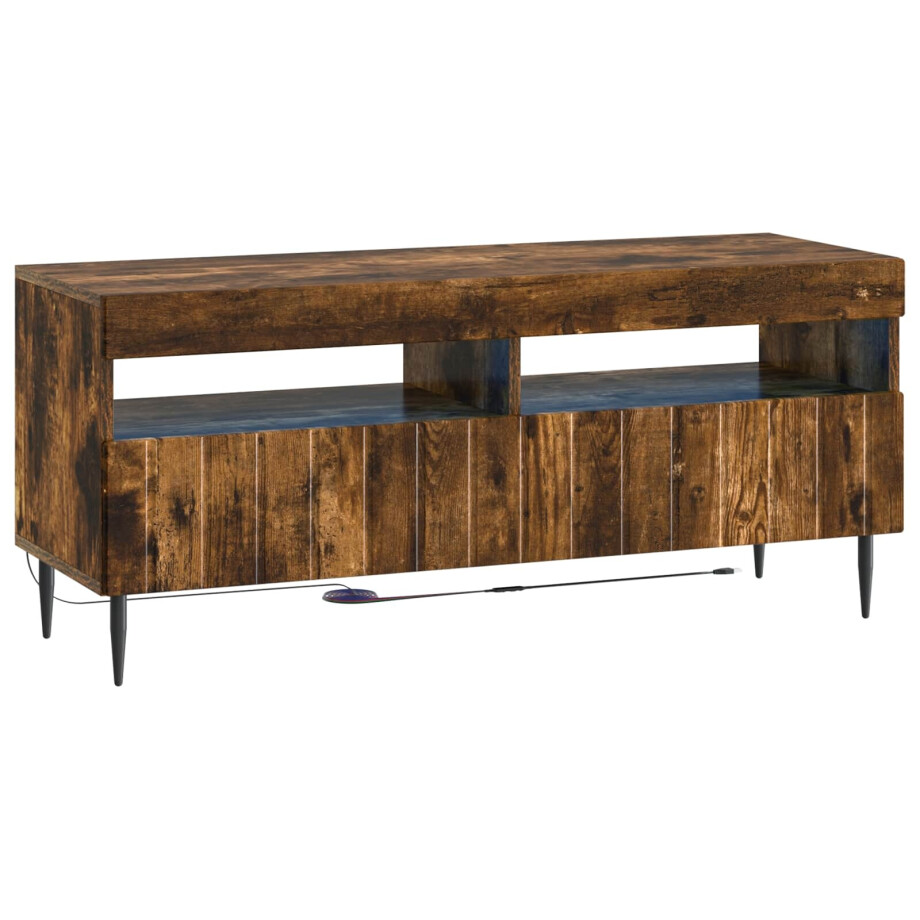 vidaXL LED tv-meubel Gerookt eiken Bewerkt hout afbeelding 1