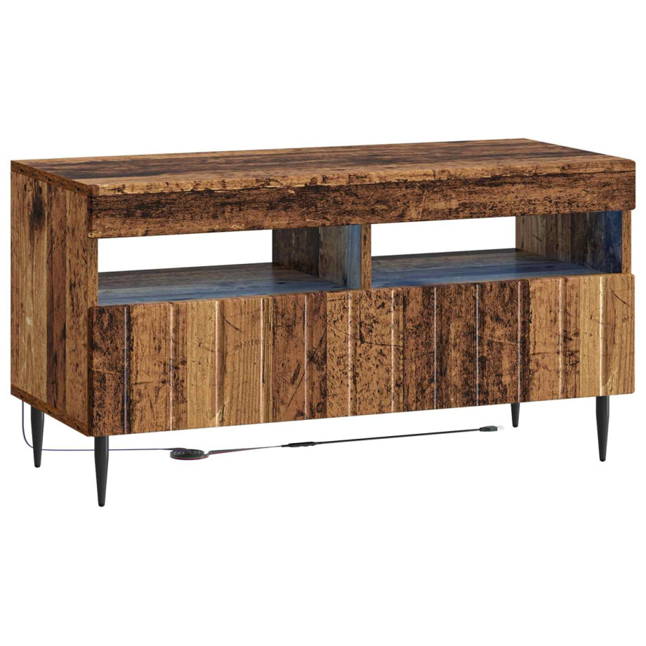 vidaXL LED tv-meubel Oud hout Bewerkt hout afbeelding 1