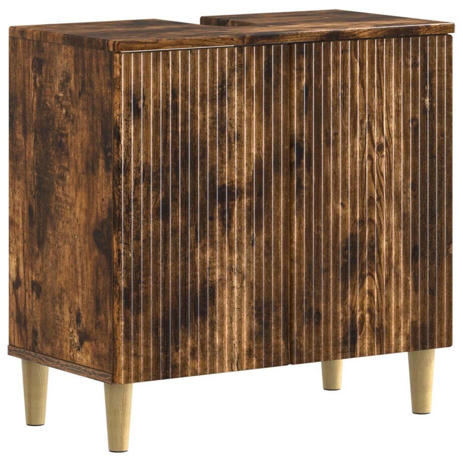 vidaXL Badkamer wastafelkast ARNHEM Gerookt eiken 59,5 x 31,5 x 59 cm vidaXL Badkamer wastafelkast ARNHEM Gerookt eiken 59,5 x 31,5 x 59 cm afbeelding 1