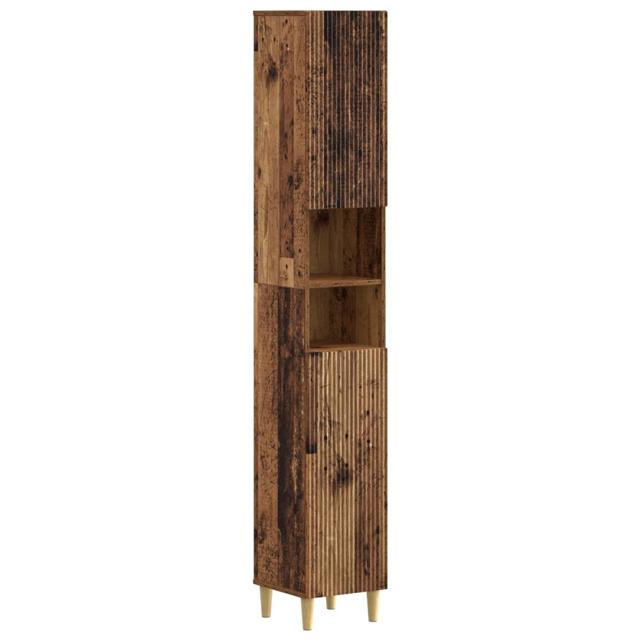 vidaXL Badkamerkast met Open Plank ARNHEM Oud hout 30 x 31 x 190 cm vidaXL Badkamerkast met Open Plank ARNHEM Oud hout 30 x 31 x 190 cm afbeelding 1