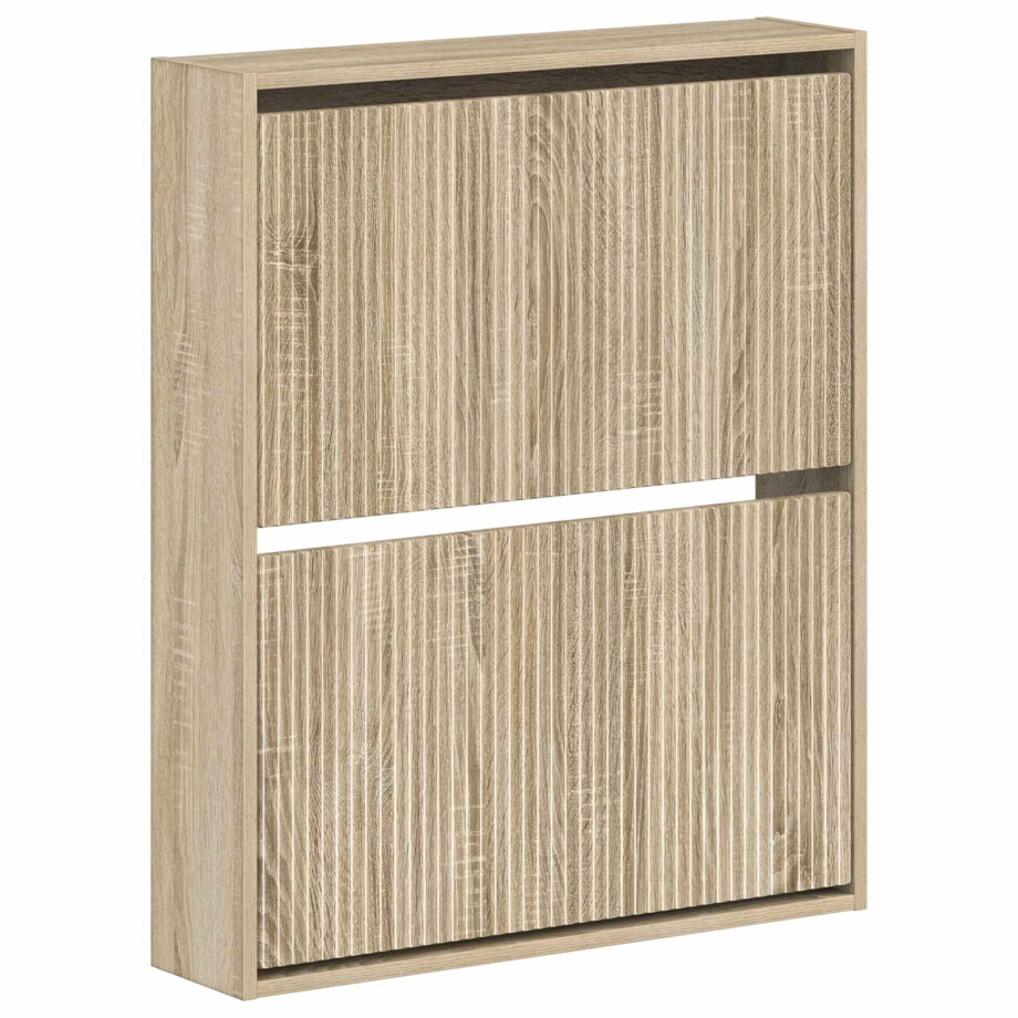 vidaXL Wandgemonteerde Schoenkast ARNHEM 71 x 17 x 86 cm Bewerkt hout afbeelding 1